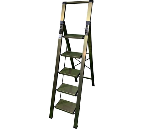 Алюминиевая стремянка SevenBerg calipso 5 широких ступеней золотая Calipso-5 gold