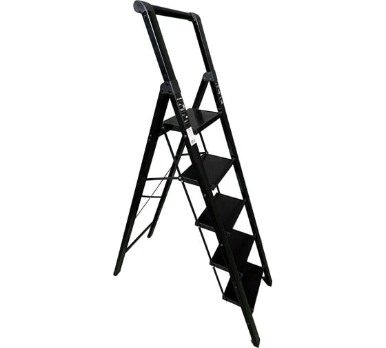 Алюминиевая стремянка SevenBerg calipso 5 широких ступеней чёрная Calipso-5 black