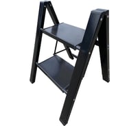 Алюминиевая стремянка SevenBerg milano 2 широкие ступени чёрная Milano-2 black