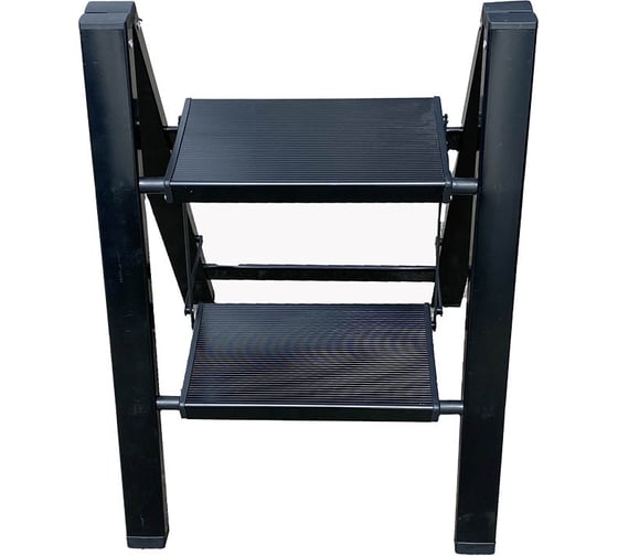 Алюминиевая стремянка SevenBerg milano 2 широкие ступени чёрная Milano-2 black