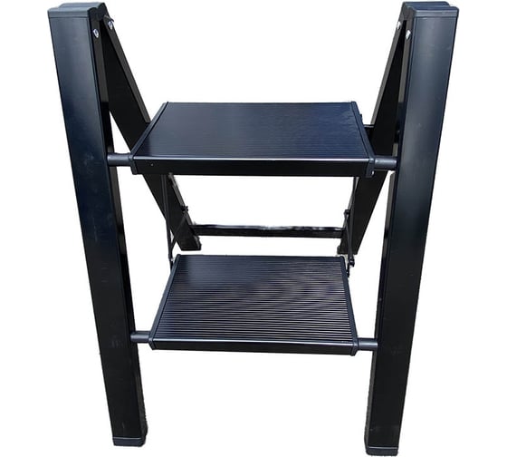 Алюминиевая стремянка SevenBerg milano 2 широкие ступени чёрная Milano-2 black