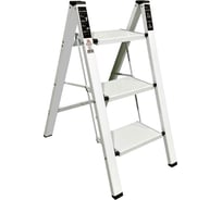 Алюминиевая стремянка SevenBerg milano 3 широкие ступени белая Milano-3 silver