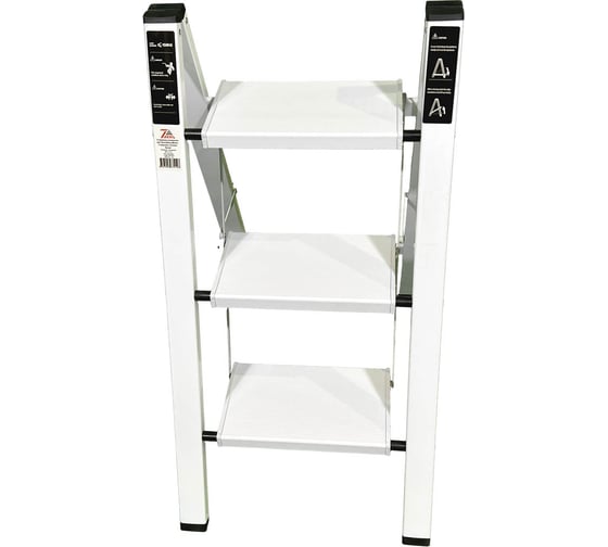 Алюминиевая стремянка SevenBerg milano 3 широкие ступени белая Milano-3 silver