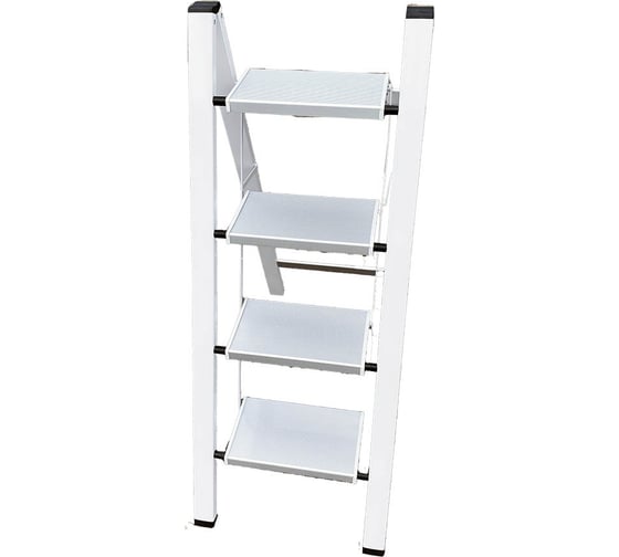 Алюминиевая стремянка SevenBerg milano 4 широкие ступени белая Milano-4 white