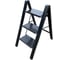 Алюминиевая стремянка SevenBerg milano 3 широкие ступени чёрная Milano-3 black 1