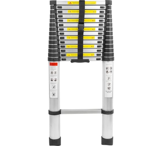 Телескопическая односекционная лестница Forcekraft 1.1-5.8 м, 14 ступеней FK-BL-T580