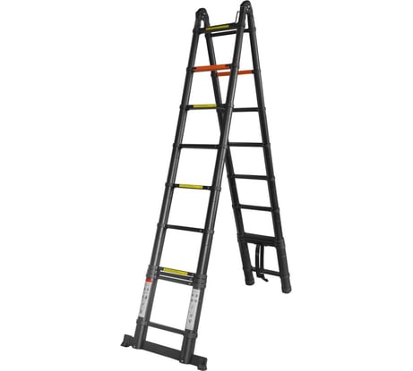 Лестница-стремянка телескопическая алюминиевая бытовая 3.1+3.1м 10+10 ступеней Rockforce RF-UP310-M(54190)