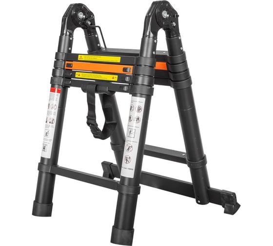 Телескопическая алюминиевая бытовая лестница-стремянка Rockforce 1.6+1.6 м, 5+5 ступеней RF-UP160-M