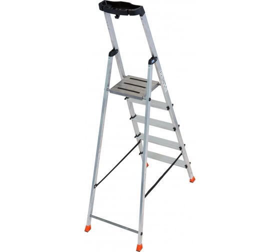 Свободностоящая стремянка Krause MONTO SAFETY 2К заглушки, 5 ступеней 128959