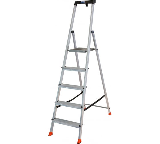 Свободностоящая стремянка Krause MONTO SAFETY 2К заглушки, 5 ступеней 128959