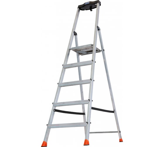 Свободностоящая стремянка Krause MONTO SAFETY 2К заглушки, 5 ступеней 128959