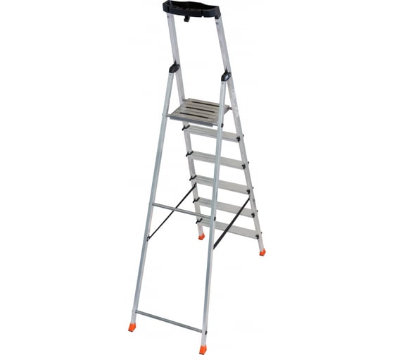 Свободностоящая стремянка Krause MONTO SAFETY 2К заглушки, 6 ступеней 128966