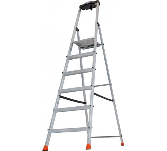 Свободностоящая стремянка Krause MONTO SAFETY 2К заглушки, 6 ступеней 128966