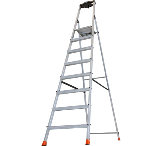 Свободностоящая стремянка Krause MONTO SAFETY 2К заглушки, 8 ступеней 128980
