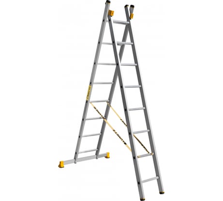 Лестница алюминиевая Алюмет 2х8 ступеней универсальная двухсекционная профессиональная P2 9208