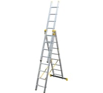 Лестница алюминиевая Алюмет 3х8 ступеней трехсекционная универсальная профессиональная P3 9308