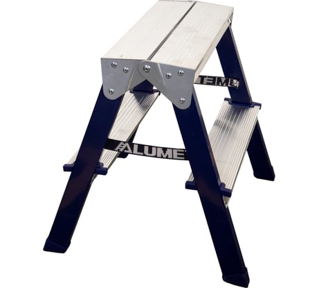 Двухсторонняя стальная стремянка Алюмет 2х2 ступени. Серия MD8202