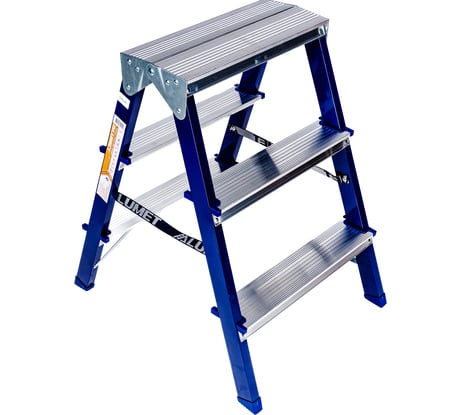 Cтремянка двухсторонняя стальная Алюмет 2х3 ступеней. Серия MD8203