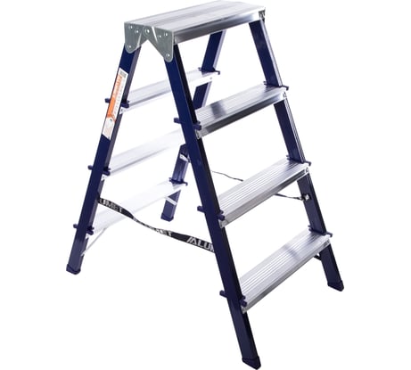 Двухсторонняя стальная стремянка Алюмет 2х4 ступеней. Серия MD8204