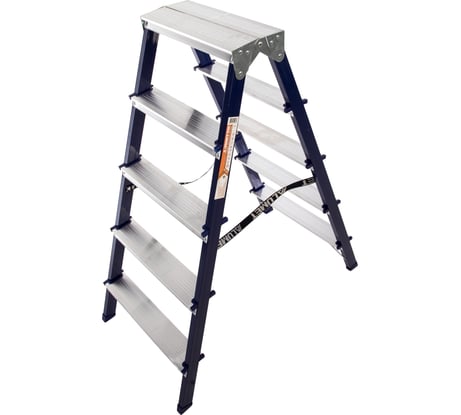 Двухсторонняя стальная стремянка Алюмет 2х5 ступеней. Серия MD8205