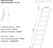 Односекционная лестница Gigant L-01 1х9 (Россия)