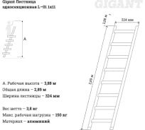 Односекционная лестница Gigant L-01 1х11 (Россия)