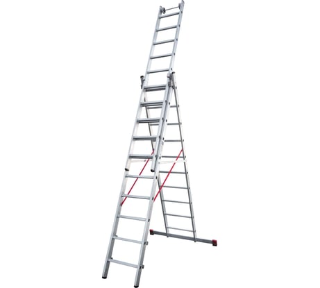Алюминиевая трёхсекционная индустриальная лестница Новая Высота 3х10 5230310