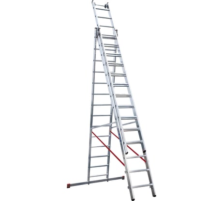 Алюминиевая трёхсекционная индустриальная лестница Новая Высота 3х11 5230311