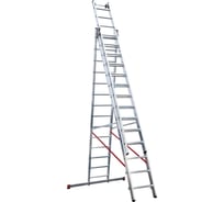 Алюминиевая трёхсекционная индустриальная лестница Новая Высота 3х12 5230312