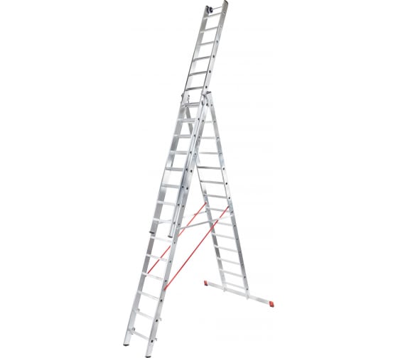 Алюминиевая трёхсекционная индустриальная лестница Новая Высота 3х13 5230313 0