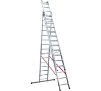 Алюминиевая трёхсекционная индустриальная лестница Новая Высота 3х17 5230317