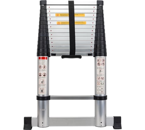 Лестница телескопическая алюминиевая, 4, 4м, 15 ступеней, Gigant LT-01 1x15