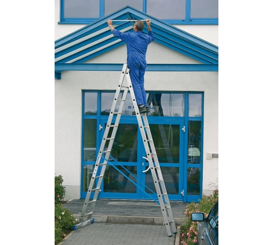 Двухсекционная алюминиевая лестница Krause STABILO 123220