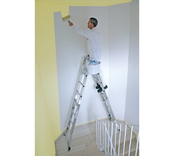 Шарнирная телескопическая лестница Krause STABILO 123596