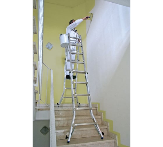 Шарнирная телескопическая лестница Krause STABILO 123596