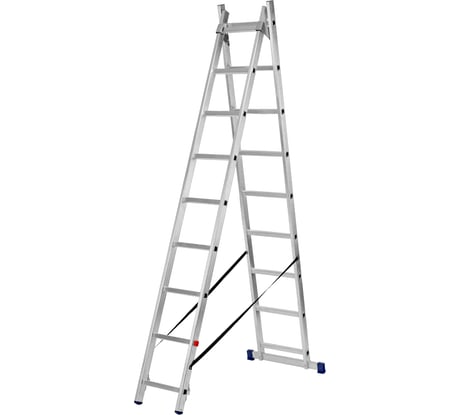 Алюминиевая двухсекционная лестница СИБРТЕХ 2х9 ступеней 97909