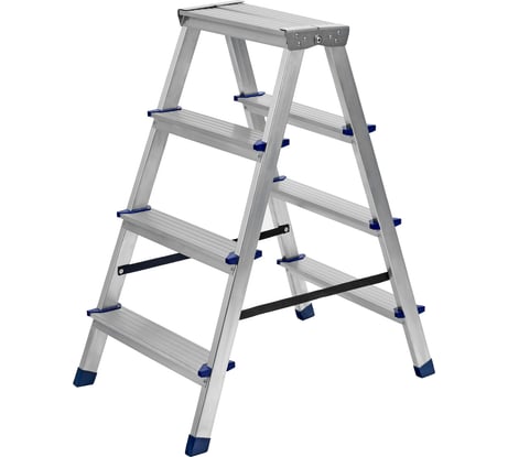 Алюминиевая двусторонняя стремянка СИБРТЕХ 4 ступени 97924