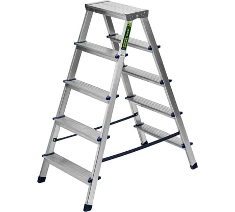Алюминиевая двусторонняя стремянка СИБРТЕХ 5 ступеней 97925