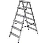 Алюминиевая двусторонняя стремянка СИБРТЕХ 6 ступеней 97926