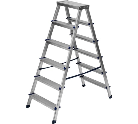 Алюминиевая двусторонняя стремянка СИБРТЕХ 6 ступеней 97926