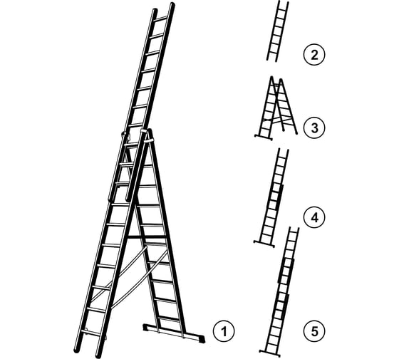 Трехсекционная лестница Zarges 3х10 48923