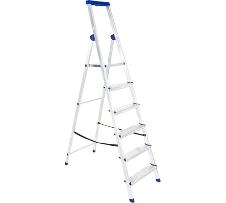 Алюминиевая стремянка с органайзером СИБРТЕХ УНИВЕРСАЛ 6 ступеней 97896