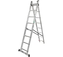 Комбинированная двухсекционная лестница Forcekraft 2x8ступенек, max нагрузка 150кг, вес 7,2кг fk-bl-e208 52851