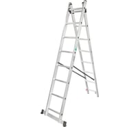 Комбинированная двухсекционная лестница Forcekraft 2x9ступенек, max нагрузка 150кг, вес 7,8кг fk-bl-e209 52852