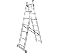 Комбинированная двухсекционная лестница Forcekraft 2x7ступенек, max нагрузка 150кг, вес 6,2кг fk-bl-e207 52850
