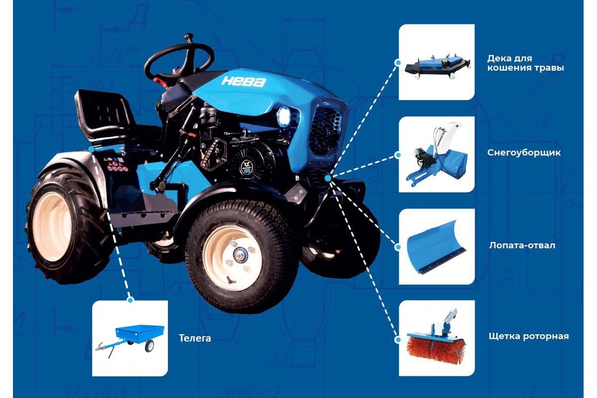 Садовый самоходный трактор НЕВА Мототехника МТ1-ZS(GB420) 4650002230521 -  выгодная цена, отзывы, характеристики, фото - купить в Москве и РФ