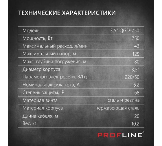 Скважинный насос PROFLINE винтовой 3,5" QGD-750 УТ-00028798