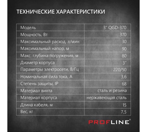 Скважинный винтовой насос PROFLINE 3" QGD-370 УТ-00028413