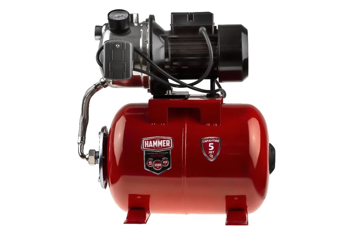 Насосная станция Hammer NST800 800Вт, 3500л/ч, высота 45м, глубина 9м ...