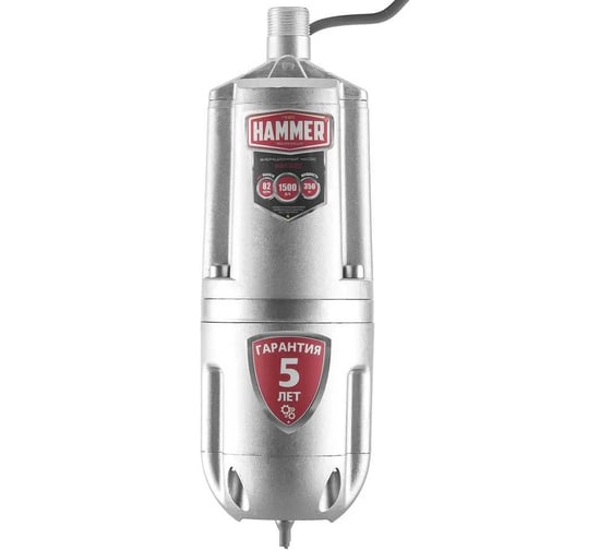 Насос вибрационный HAMMER NAP330(10) 350 Вт, 1500 л/ч, высота 82 м, кабель 10 м, нижний забор воды 641196